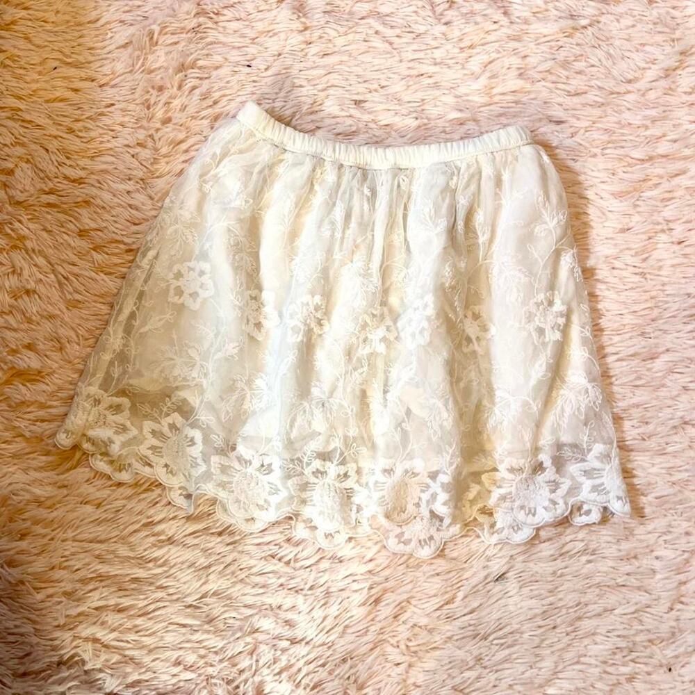 Abercrombie‎ Kids White Lace Coquette Fairy Core Whimsical Ethereal Boho Skirt